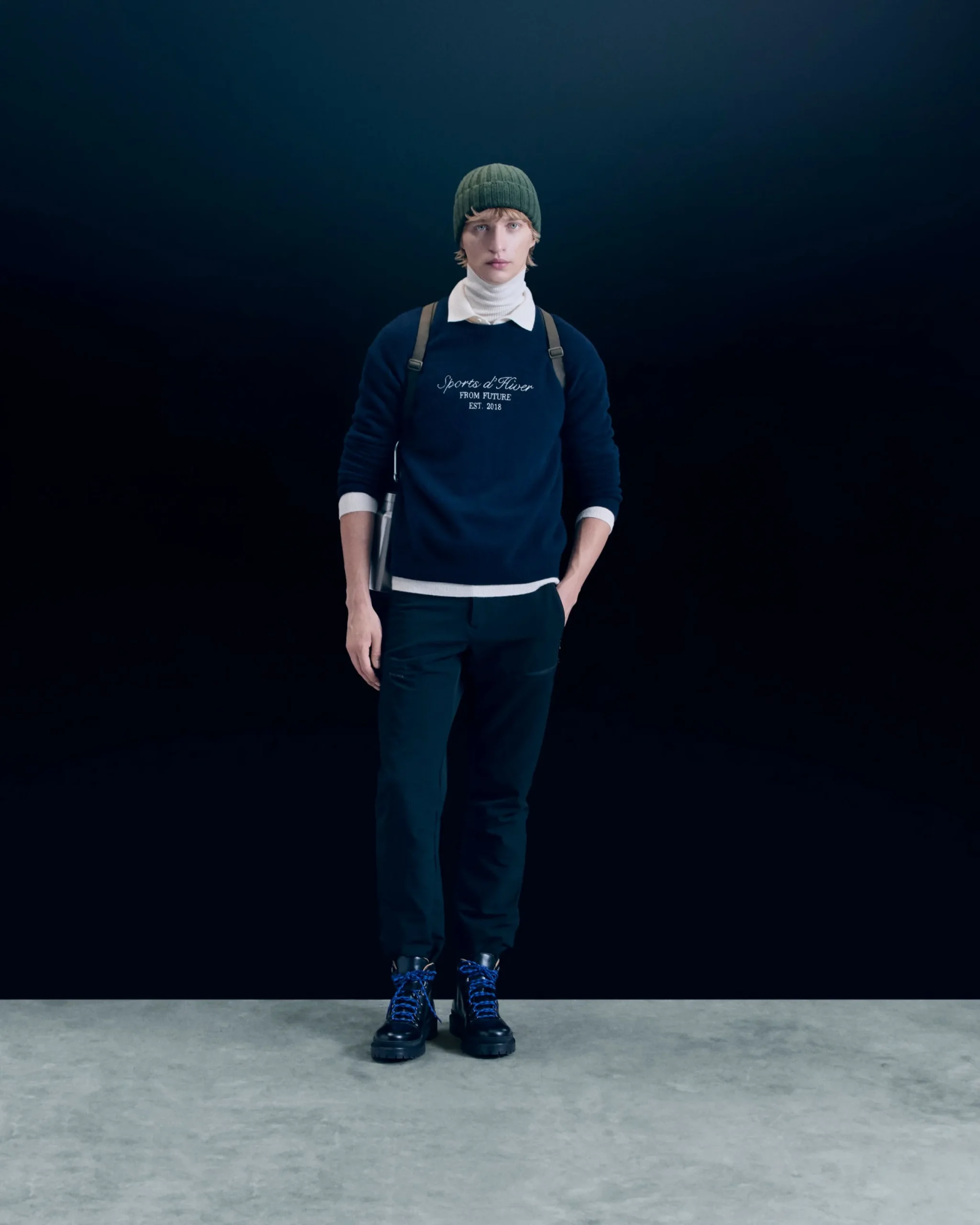 FROM FUTURE Pull Col Rond Navy Cheap