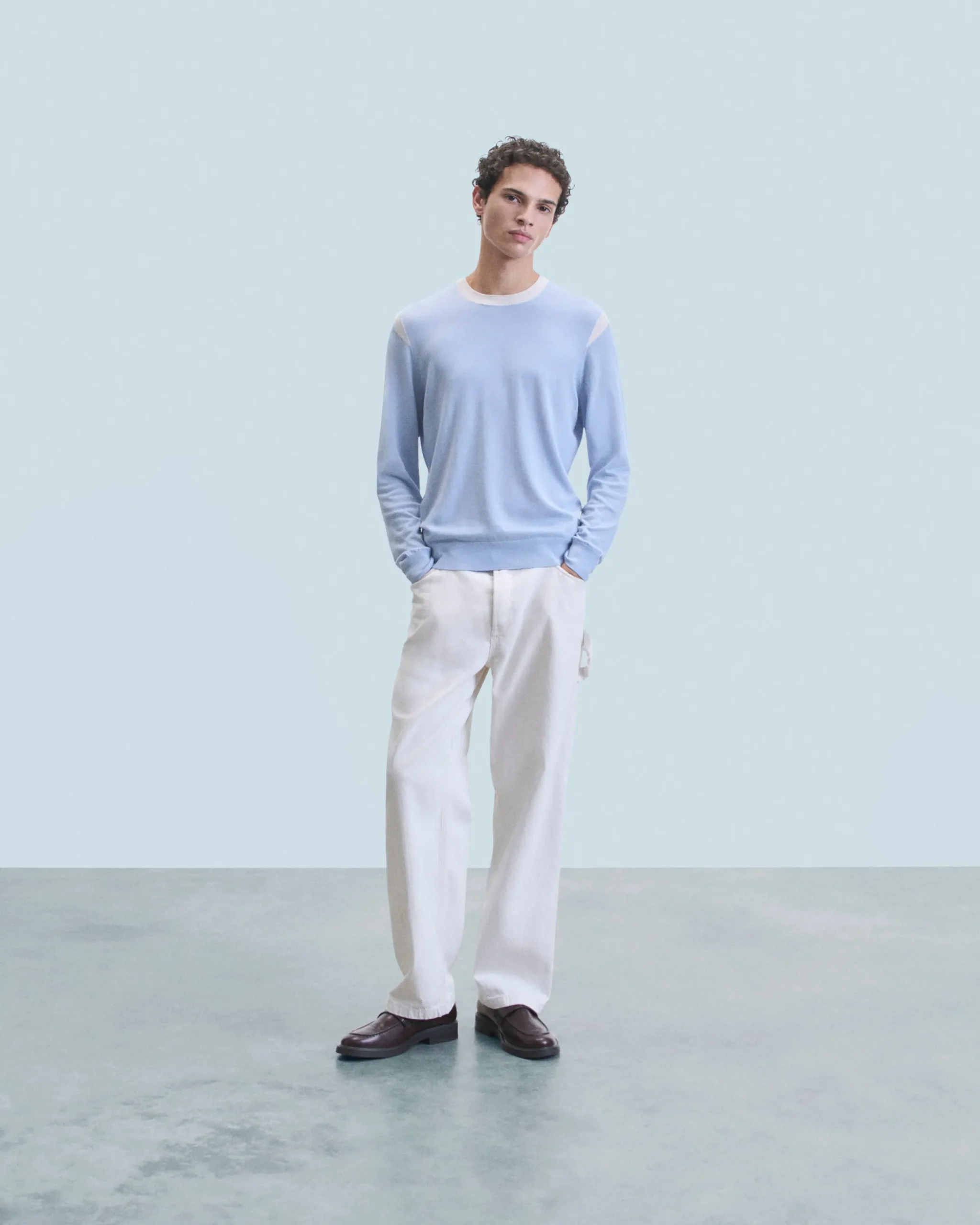 FROM FUTURE Pull Col Rond CloudBlue Outlet
