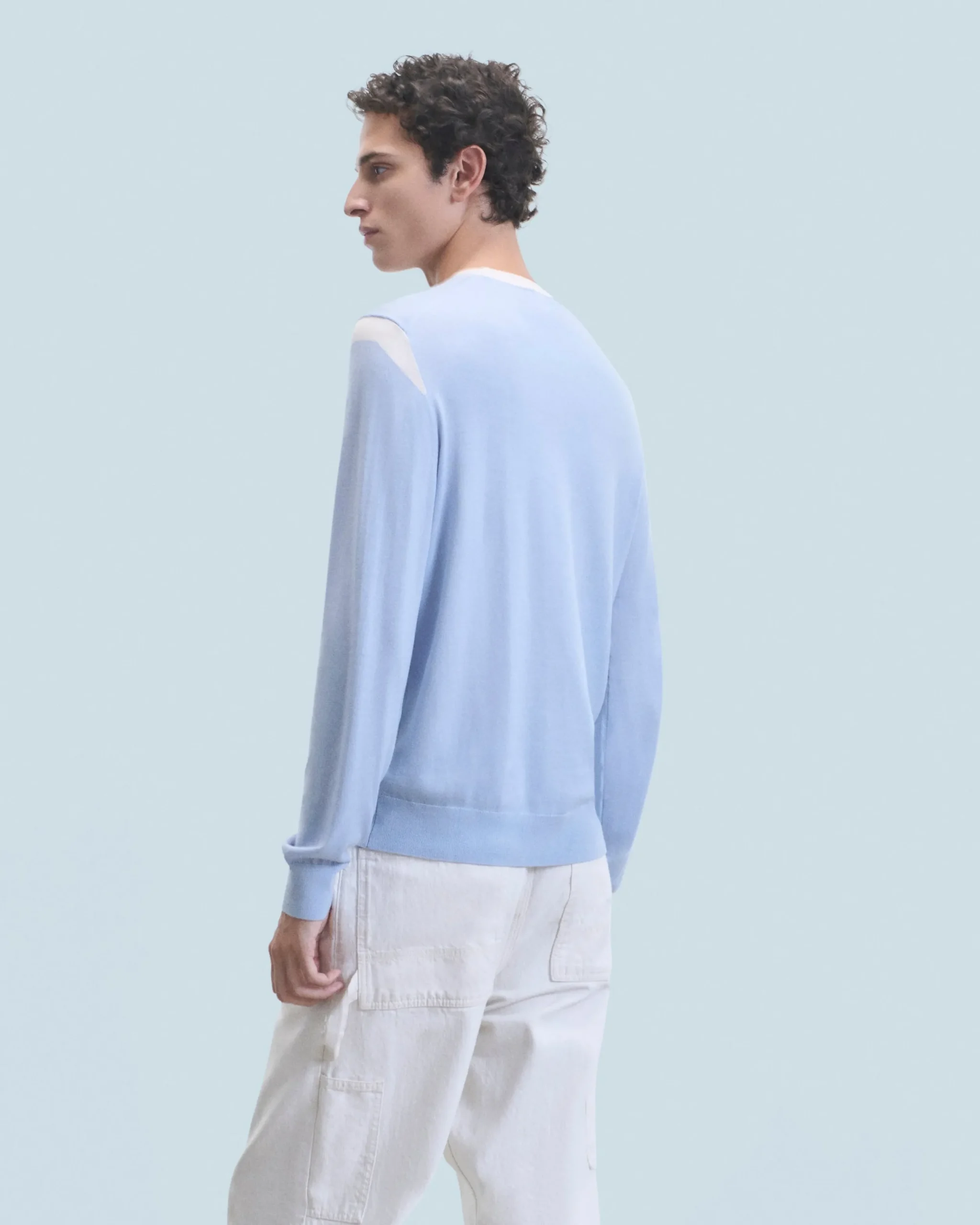 FROM FUTURE Pull Col Rond CloudBlue Outlet