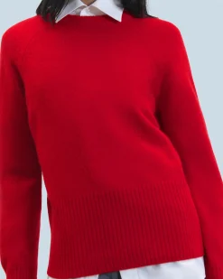 FROM FUTURE Pull Col Rond HotRed Outlet