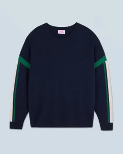 FROM FUTURE Pull Col Rond Navy Fashion
