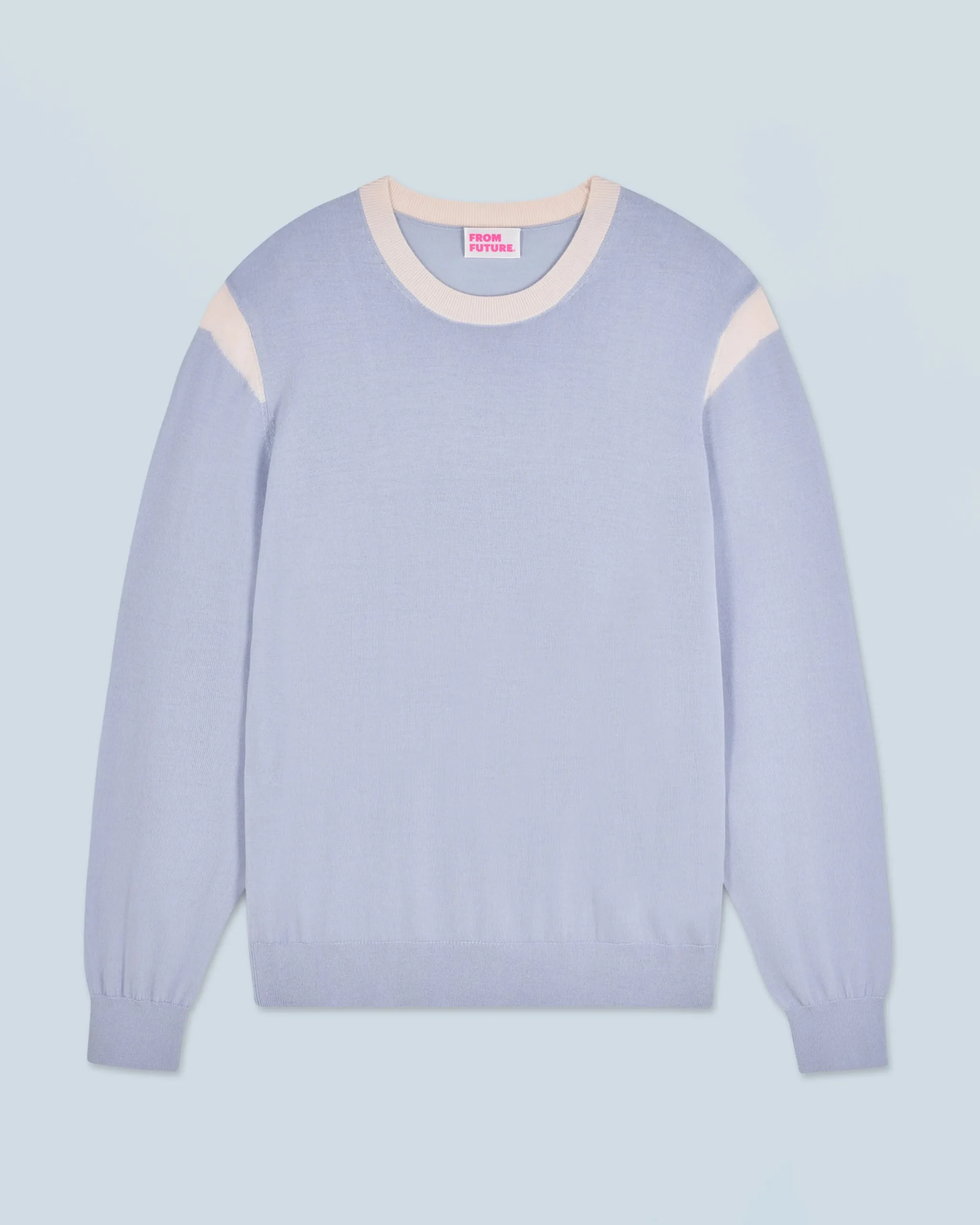 FROM FUTURE Pull Col Rond CloudBlue Outlet
