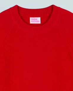FROM FUTURE Pull Col Rond HotRed Outlet