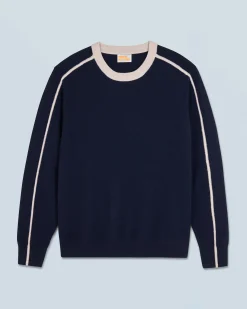 FROM FUTURE Pull Col Rond Navy Fashion