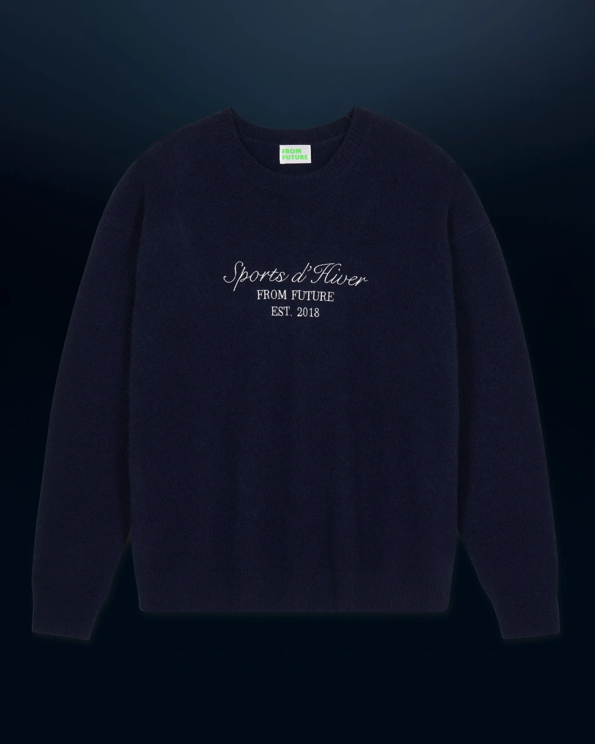 FROM FUTURE Pull Col Rond Navy Cheap