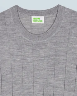 FROM FUTURE Pull Col Rond GrisChinéFoncé Shop