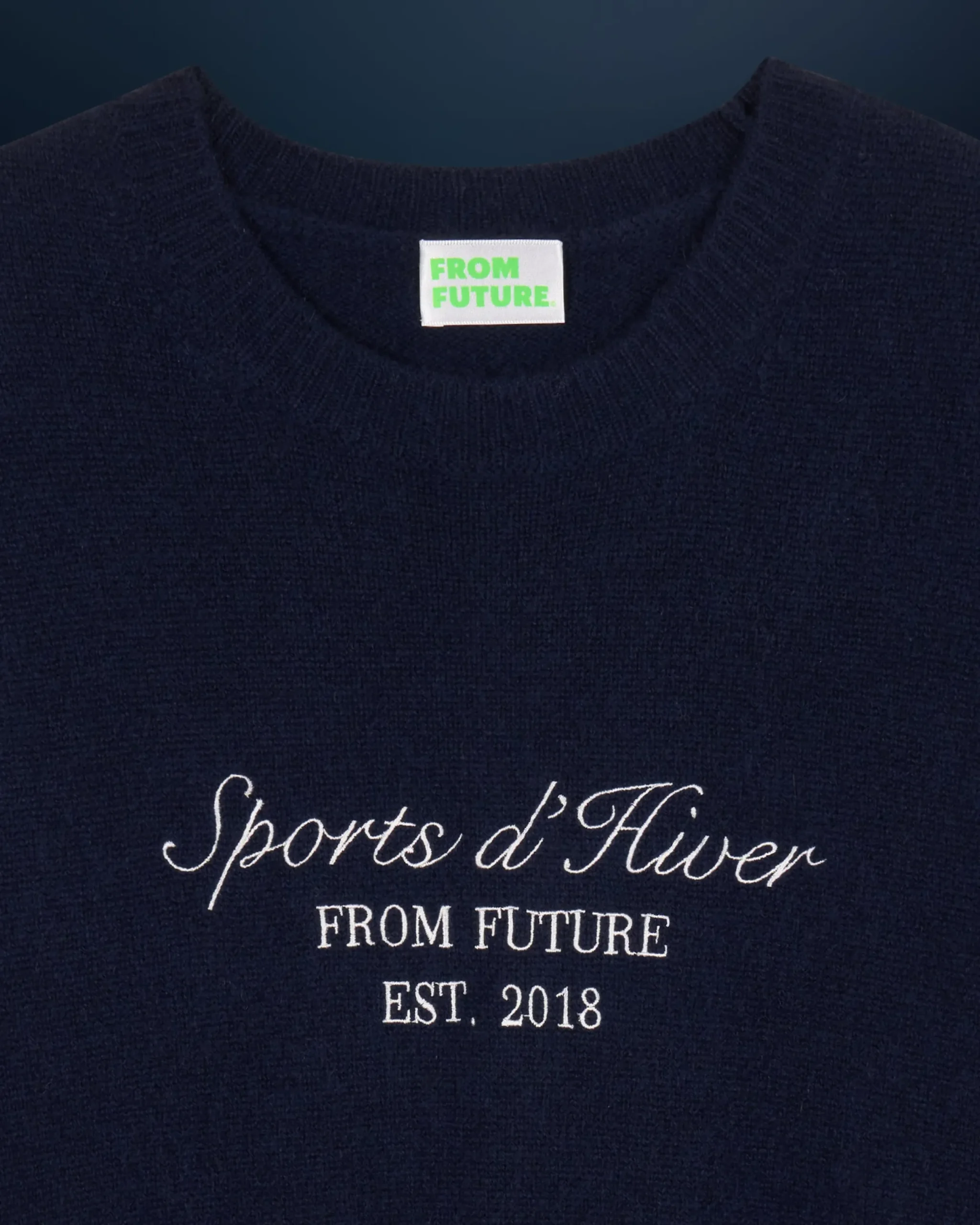 FROM FUTURE Pull Col Rond Navy Cheap