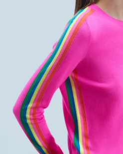 FROM FUTURE Pull Col Rond Bandes Manches Multicolore UtopicPink Outlet