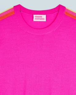 FROM FUTURE Pull Col Rond Bandes Manches Multicolore UtopicPink Outlet