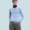 FROM FUTURE Pull Col Rond Basique CloudBlue New