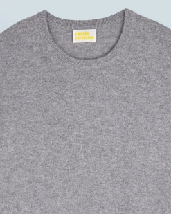 FROM FUTURE Pull Col Rond Basique GrisChinéFoncé Sale