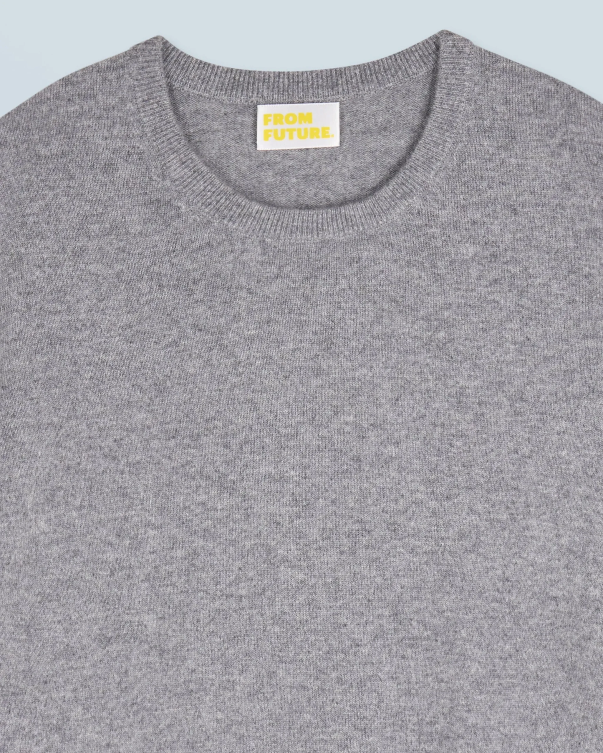 FROM FUTURE Pull Col Rond Basique GrisChinéFoncé Sale