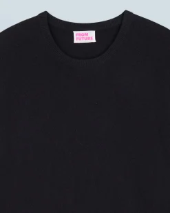 FROM FUTURE Pull Col Rond Basique Noir Discount