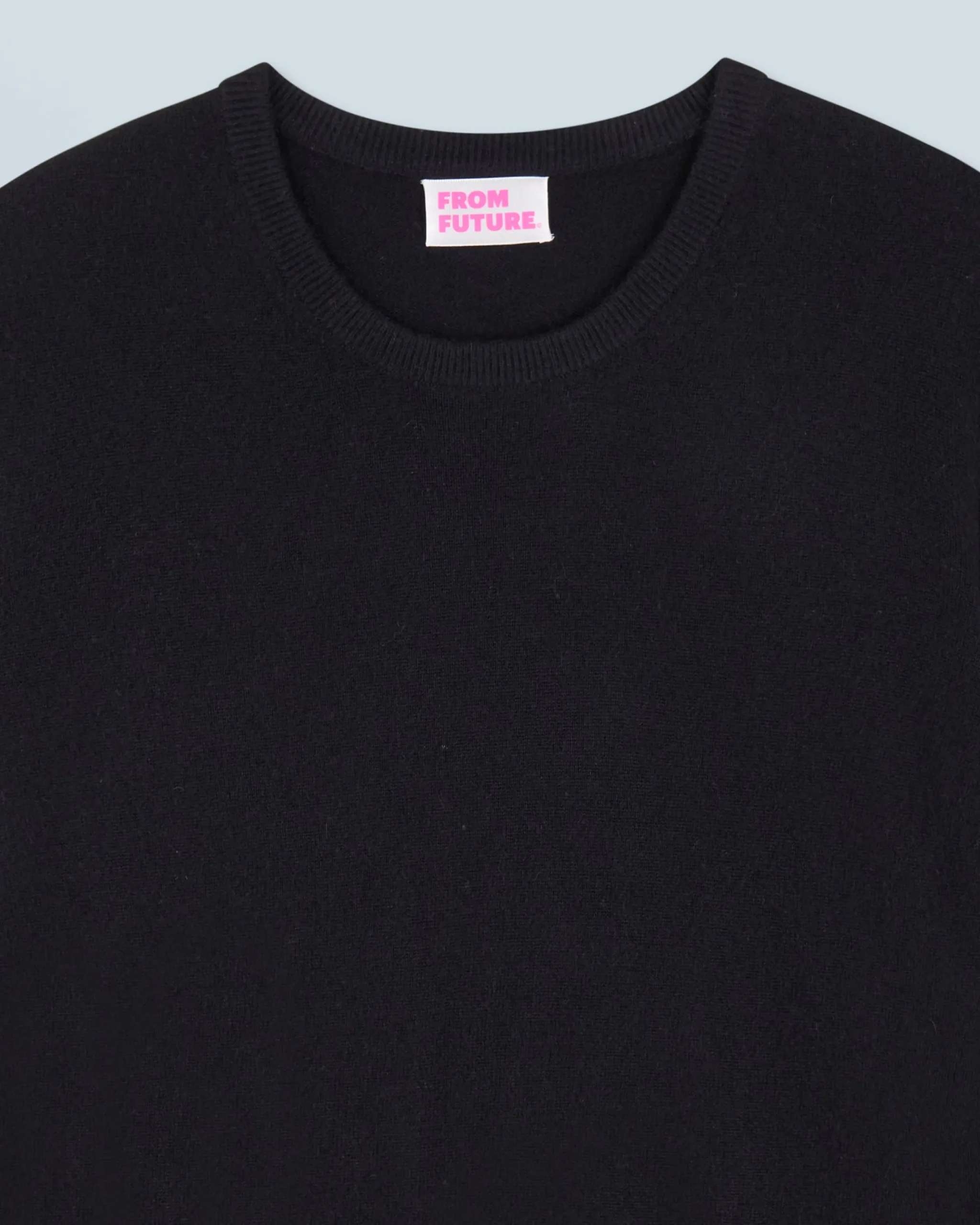 FROM FUTURE Pull Col Rond Basique Noir Discount