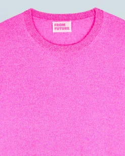 FROM FUTURE Pull Col Rond Basique PinkMouliné Online