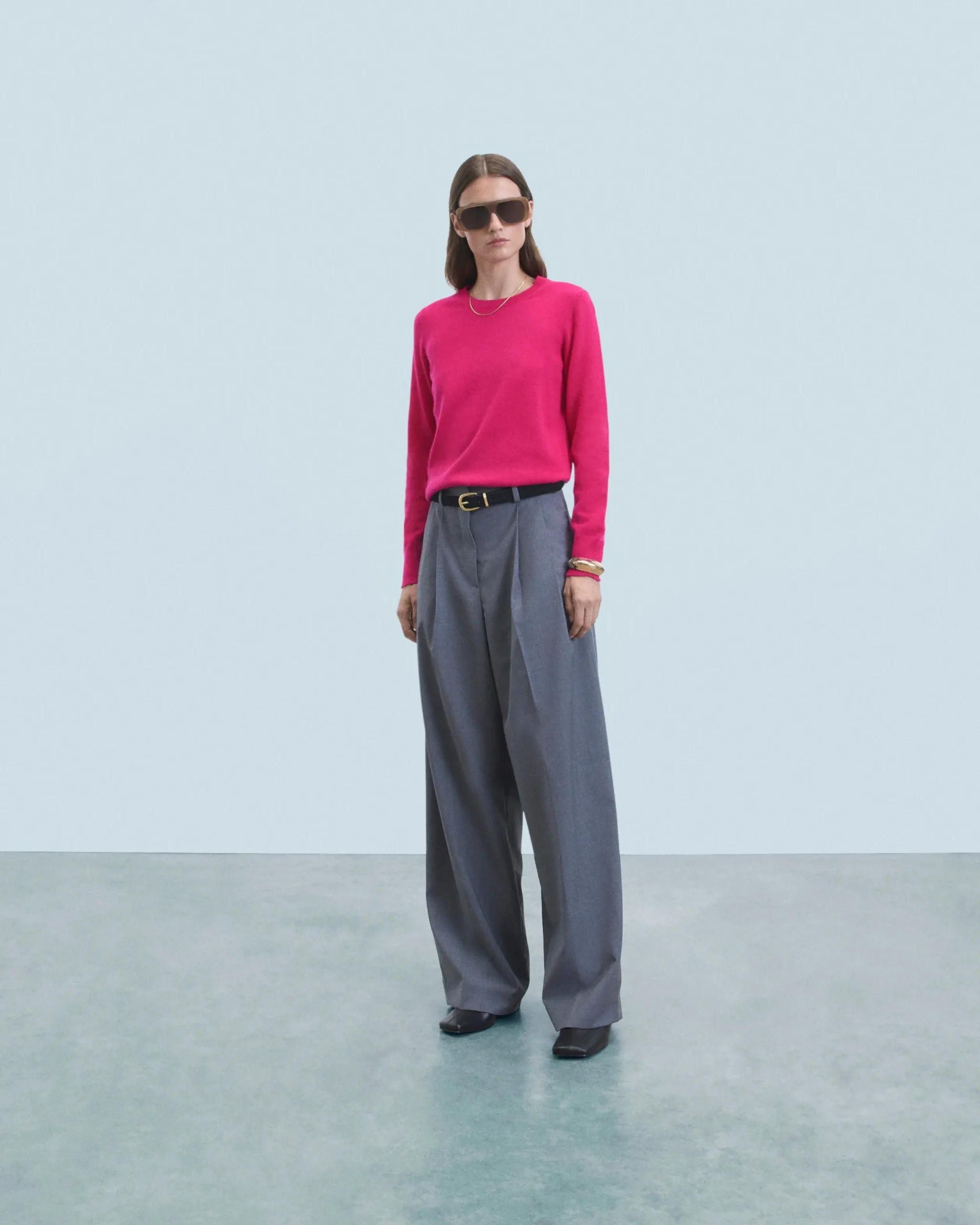 FROM FUTURE Pull Col Rond Basique RaspberryPink Clearance