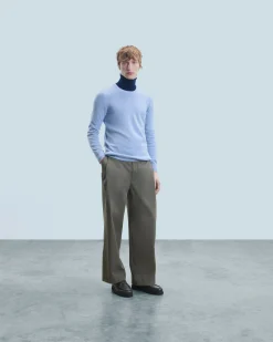FROM FUTURE Pull Col Rond Basique CloudBlue New