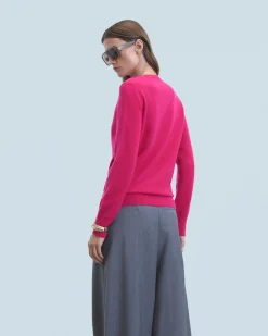 FROM FUTURE Pull Col Rond Basique RaspberryPink Clearance