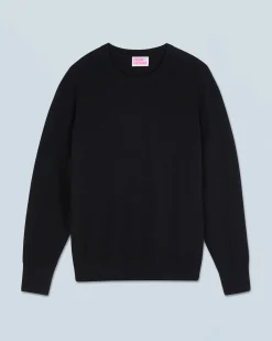 FROM FUTURE Pull Col Rond Basique Noir New