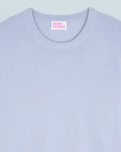 FROM FUTURE Pull Col Rond Basique CloudBlue New