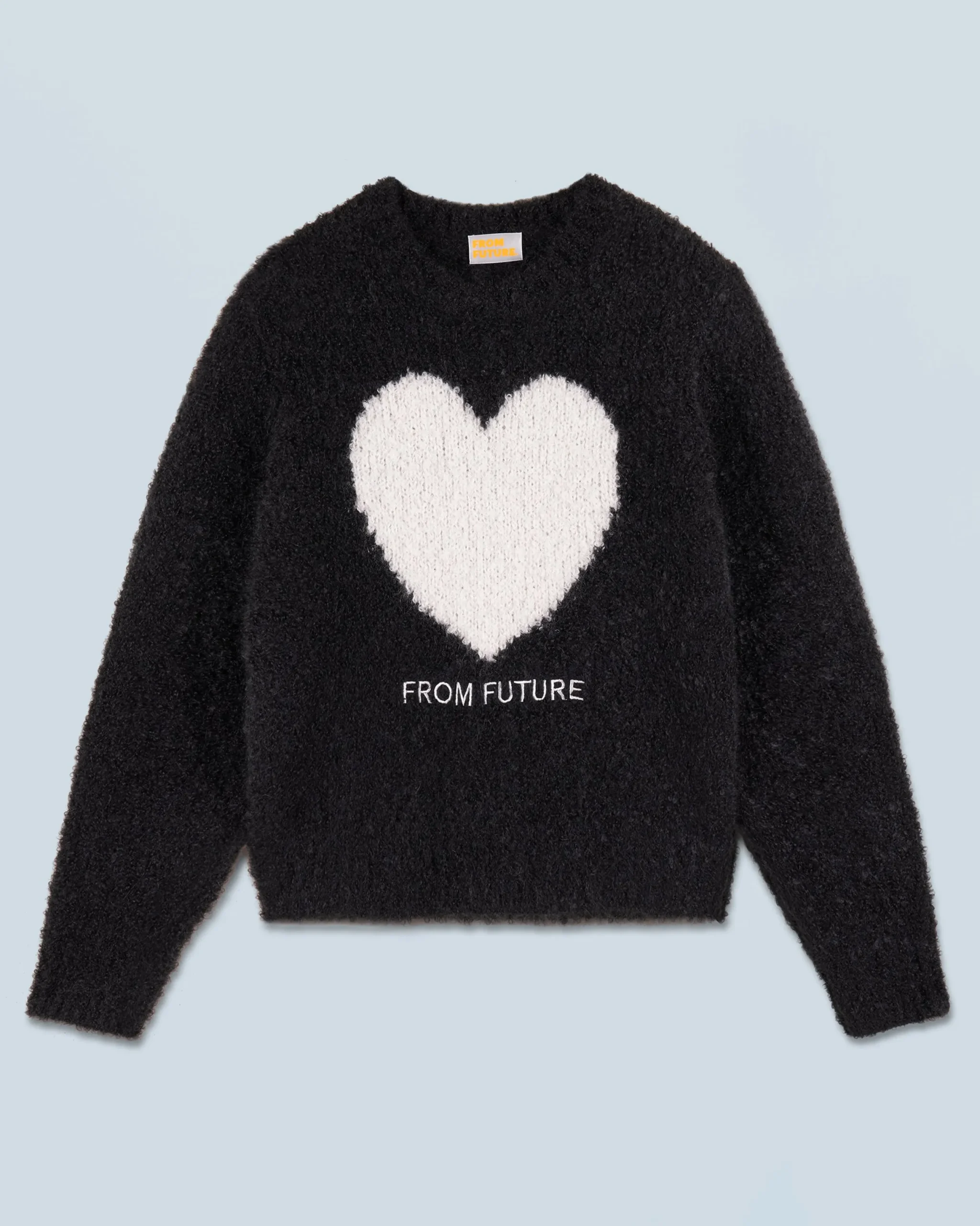 FROM FUTURE Pull Col Rond Coeur Noir Shop