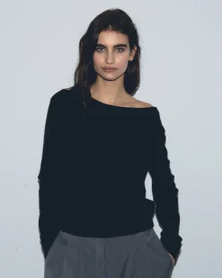 FROM FUTURE Pull Col Rond Dos Nu à Boutons Navy Outlet