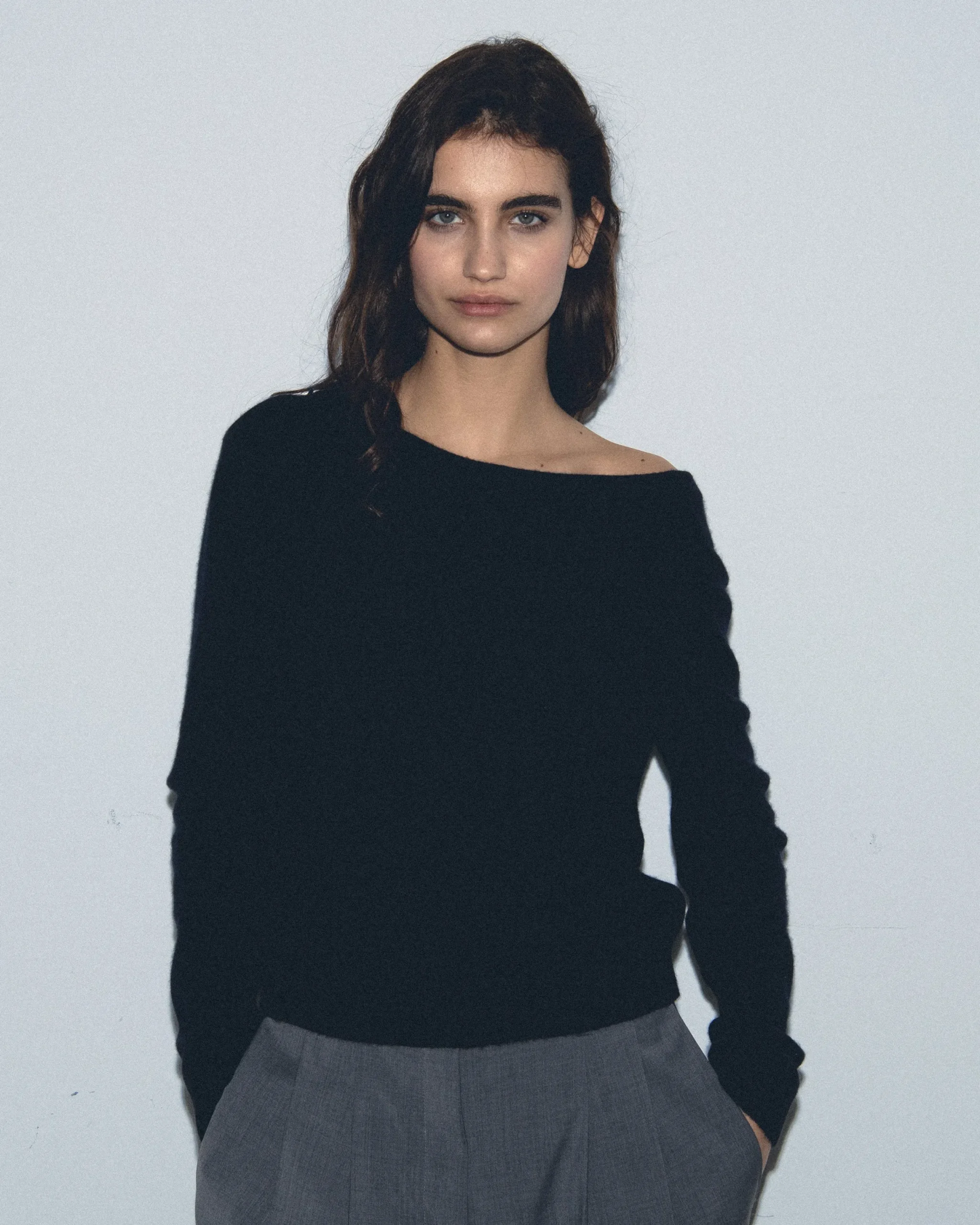 FROM FUTURE Pull Col Rond Dos Nu à Boutons Navy Outlet