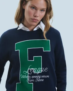 FROM FUTURE Pull Col Rond F Navy Flash Sale