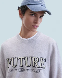 FROM FUTURE Pull Col Rond Future GrisChinéClair Outlet