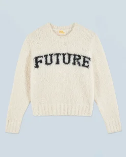 FROM FUTURE Pull Col Rond Future Ecru New