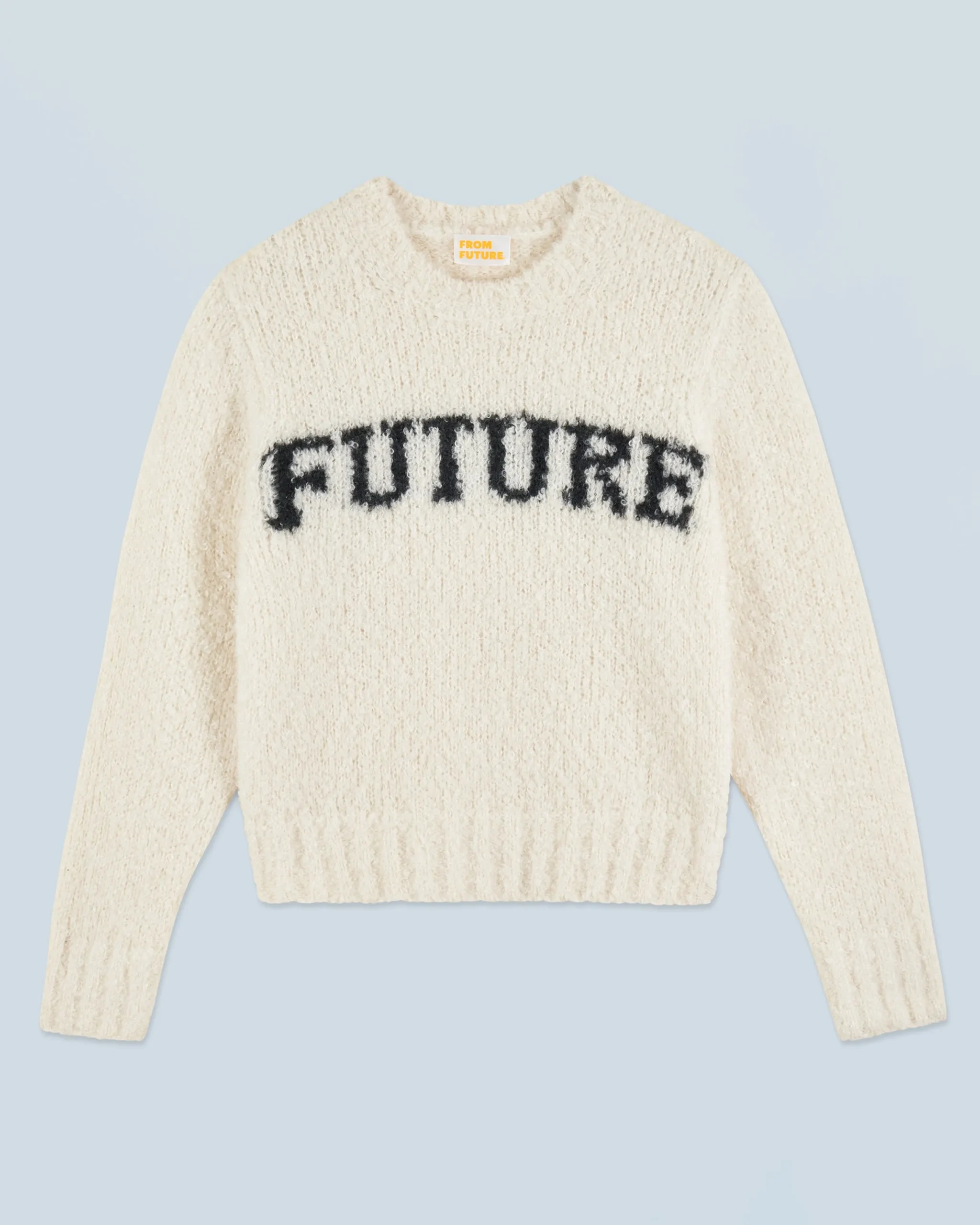 FROM FUTURE Pull Col Rond Future Ecru New