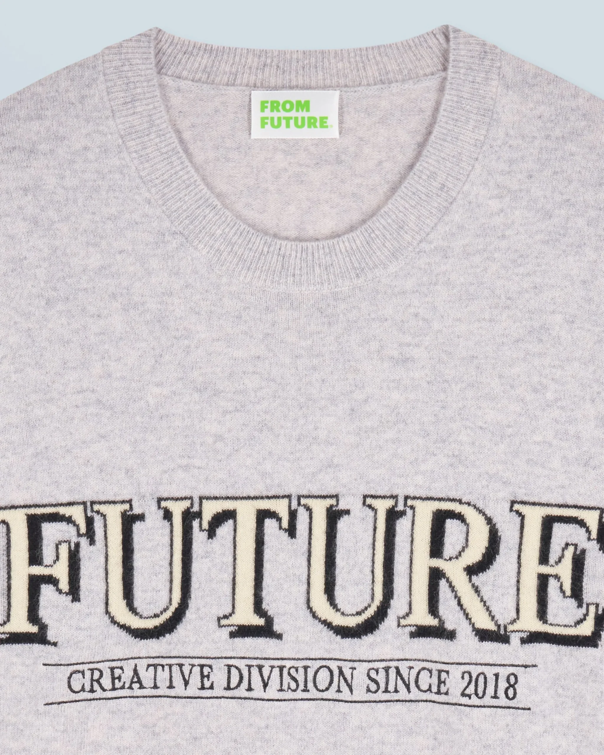 FROM FUTURE Pull Col Rond Future GrisChinéClair Outlet