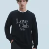 FROM FUTURE Pull Col Rond Love Club Noir Sale