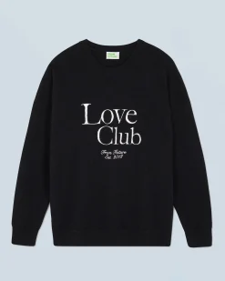 FROM FUTURE Pull Col Rond Love Club Noir Sale