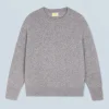 FROM FUTURE Pull Col Rond Oversize Léger GrisChinéFoncé Cheap