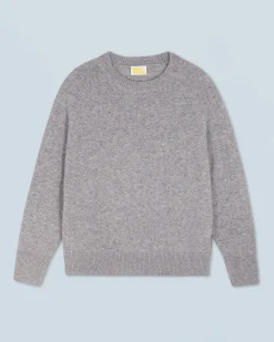 FROM FUTURE Pull Col Rond Oversize Léger GrisChinéFoncé Cheap