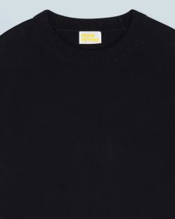 FROM FUTURE Pull Col Rond Oversize Léger Noir Hot