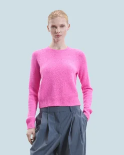 FROM FUTURE Pull Col Rond Raglan BrightPinkMou Best