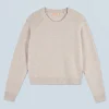 FROM FUTURE Pull Col Rond Raglan BeigeMouliné Online