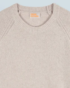 FROM FUTURE Pull Col Rond Raglan BeigeMouliné Online