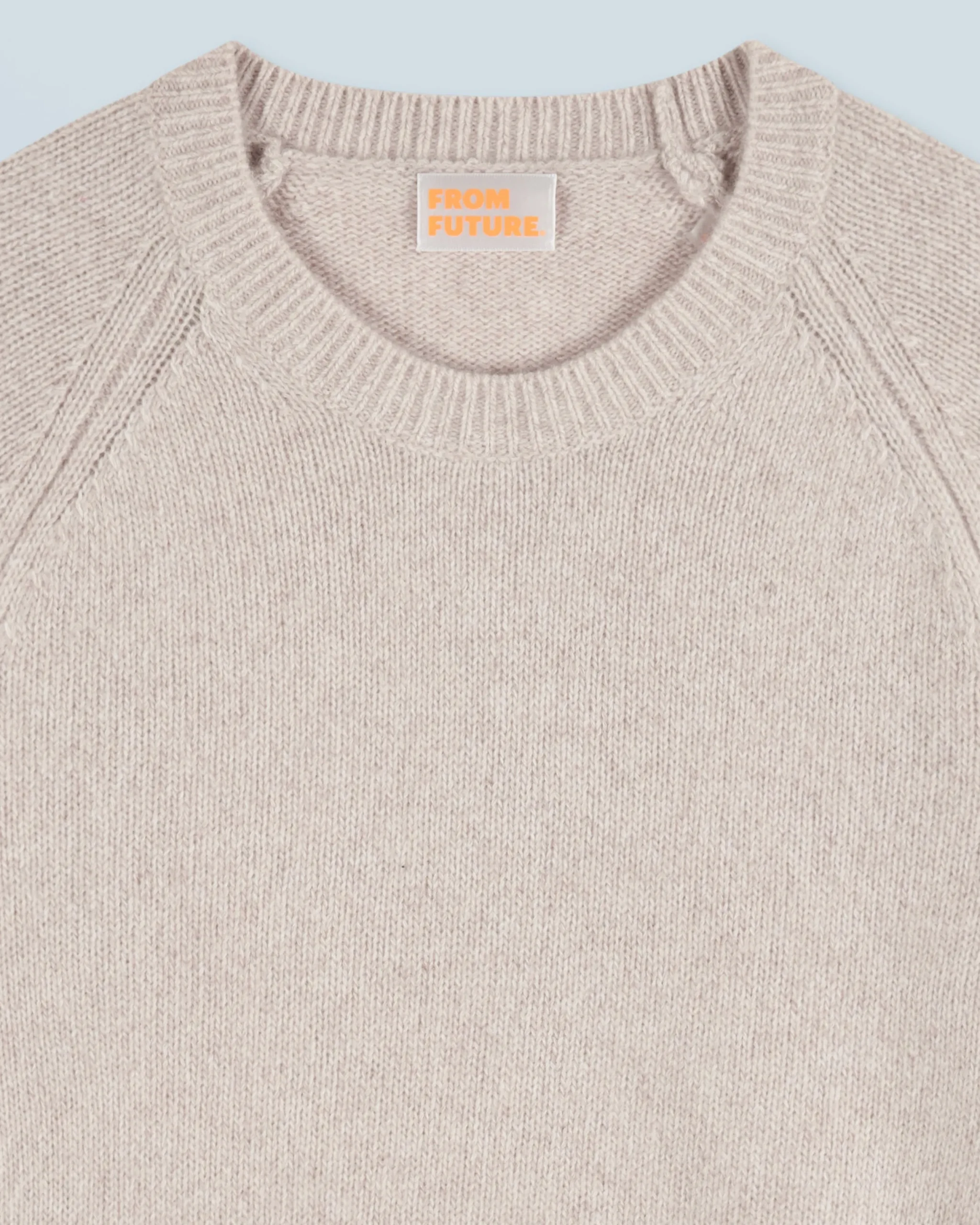 FROM FUTURE Pull Col Rond Raglan BeigeMouliné Online