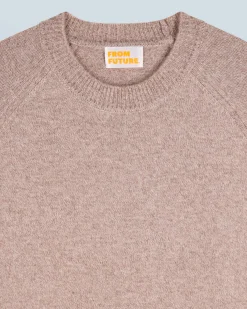 FROM FUTURE Pull Col Rond Raglan TaupeMouliné Flash Sale