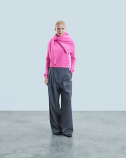 FROM FUTURE Pull Col Rond Raglan BrightPinkMou Best