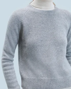 FROM FUTURE Pull Col Rond Raglan GrisChinéFoncé Hot