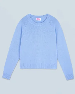 FROM FUTURE Pull Col Rond Raglan FairyBlue Best Sale