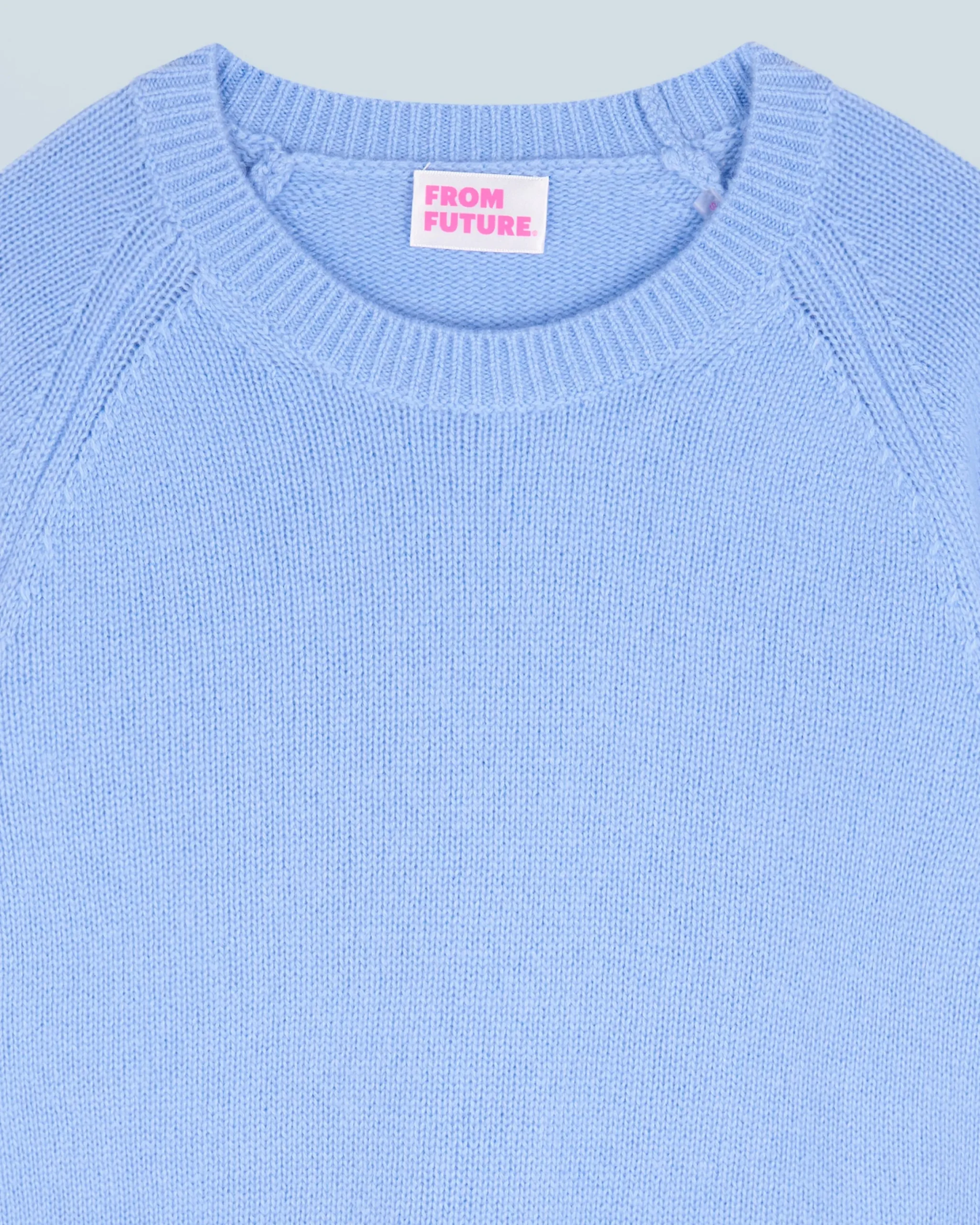 FROM FUTURE Pull Col Rond Raglan FairyBlue Best Sale