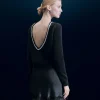 FROM FUTURE Pull Col Rond Strass Dos Nu Noir Cheap
