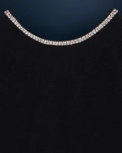 FROM FUTURE Pull Col Rond Strass Dos Nu Noir Cheap