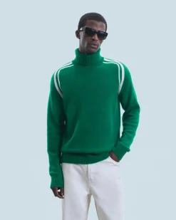 FROM FUTURE Pull Col Roulé ForestGreen Flash Sale