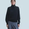 FROM FUTURE Pull Col Roulé Noir Cheap